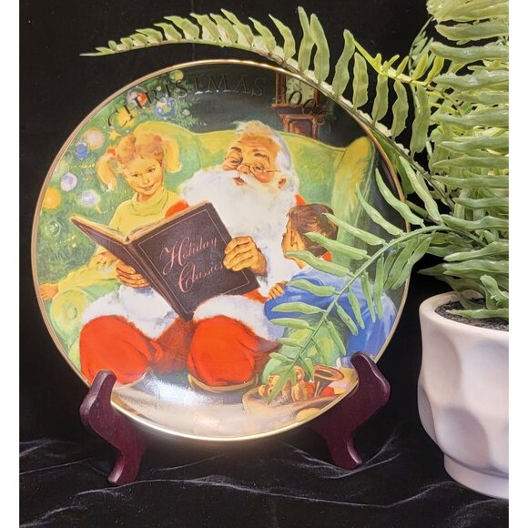 Vintage Avon Porcelain Collector's Plate "Storytime with Santa" - Picture 3 of 10